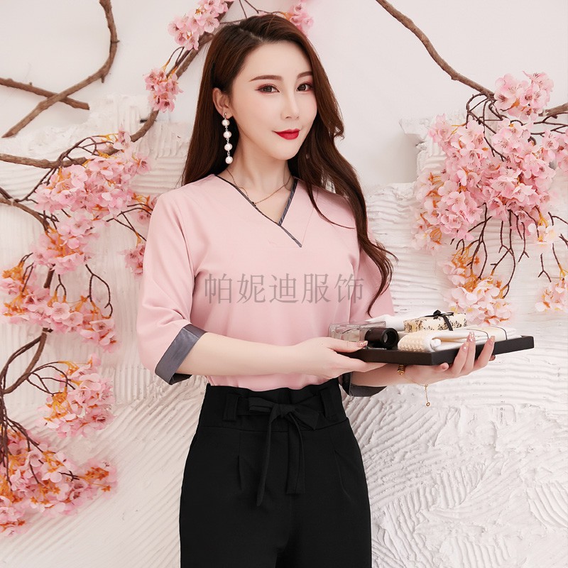 美容店美容师按摩沐足夏季工装