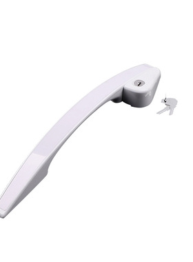 冰柜冷柜配件把手嵌入式冷藏塑料挖手黑色360mm带锁拉手