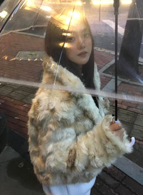 高级感羊羔毛环保皮草2024新款海宁爆款流行年轻款毛毛外套女冬季