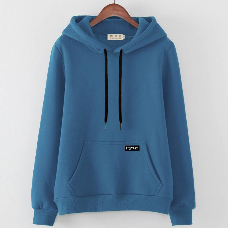 韩国时尚薄款雾霾蓝卫衣女春秋休闲新款连帽大码宽松显瘦百搭外套