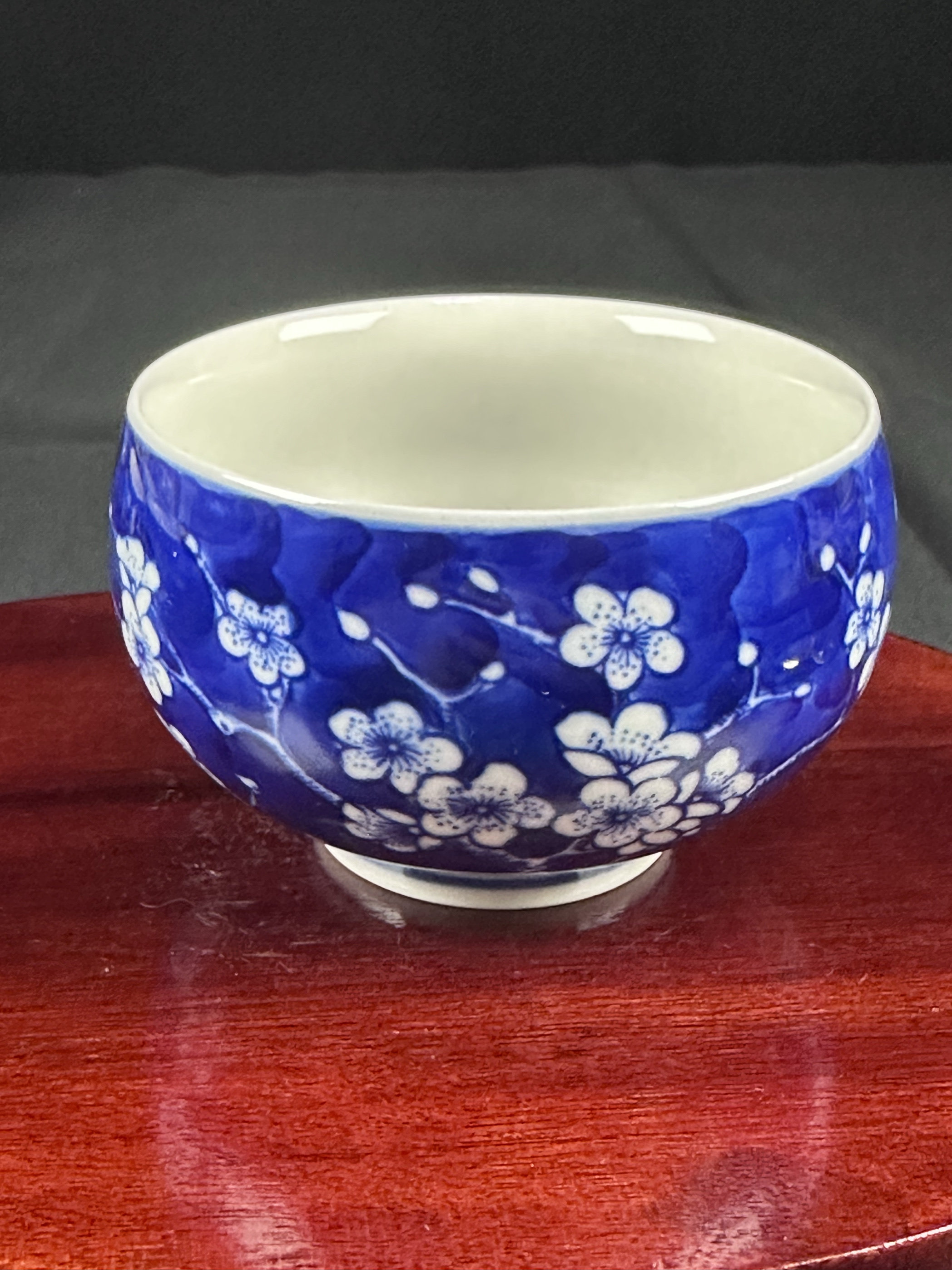 景德镇陶瓷567寒窑青花冰梅罗汉杯茶具茶杯手工手绘主人杯