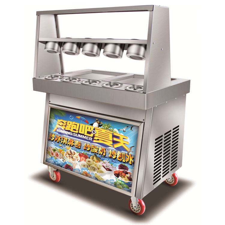 智能双方双压双控炒冰机 炒冰淇淋卷机 炒酸奶机 炒冰机 泰式炒机