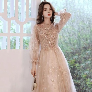 高端宴会主持人钢琴声乐生学生艺考18岁成人礼长款 礼服裙演出服装