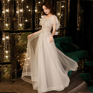 超仙气声乐艺考晚礼服女毕业高端高级感轻奢小众宴会主持人连衣裙