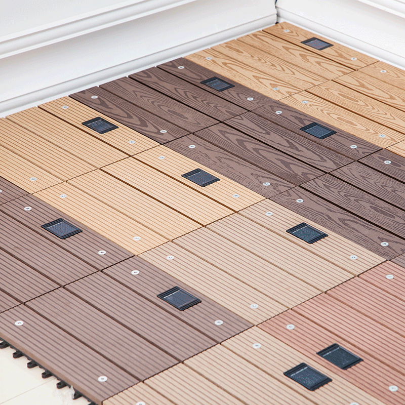 塑木夜光地板 木塑户外太阳能地板 室外庭院阳台带灯diy地板