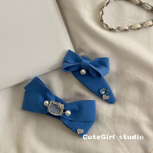 Cutegirl studio2026新款韩国发夹蓝色KT猫发夹一字夹后脑勺BB夹