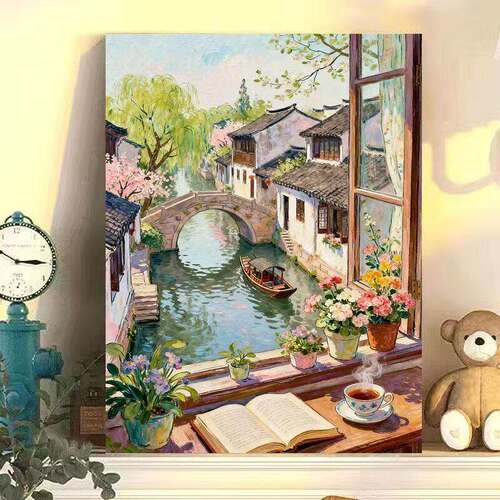 闲梦江南风景治愈系装饰画挂画