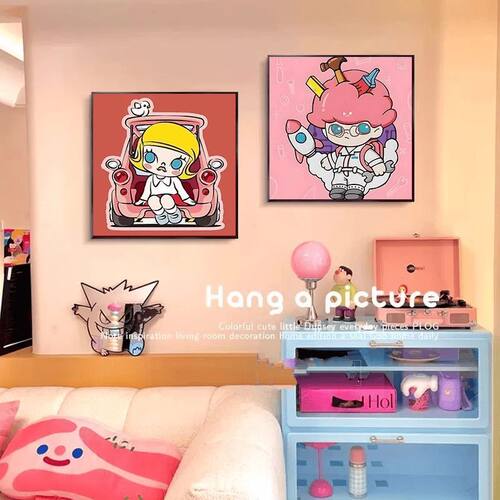 潮流Molly卡通儿童房挂画卧室