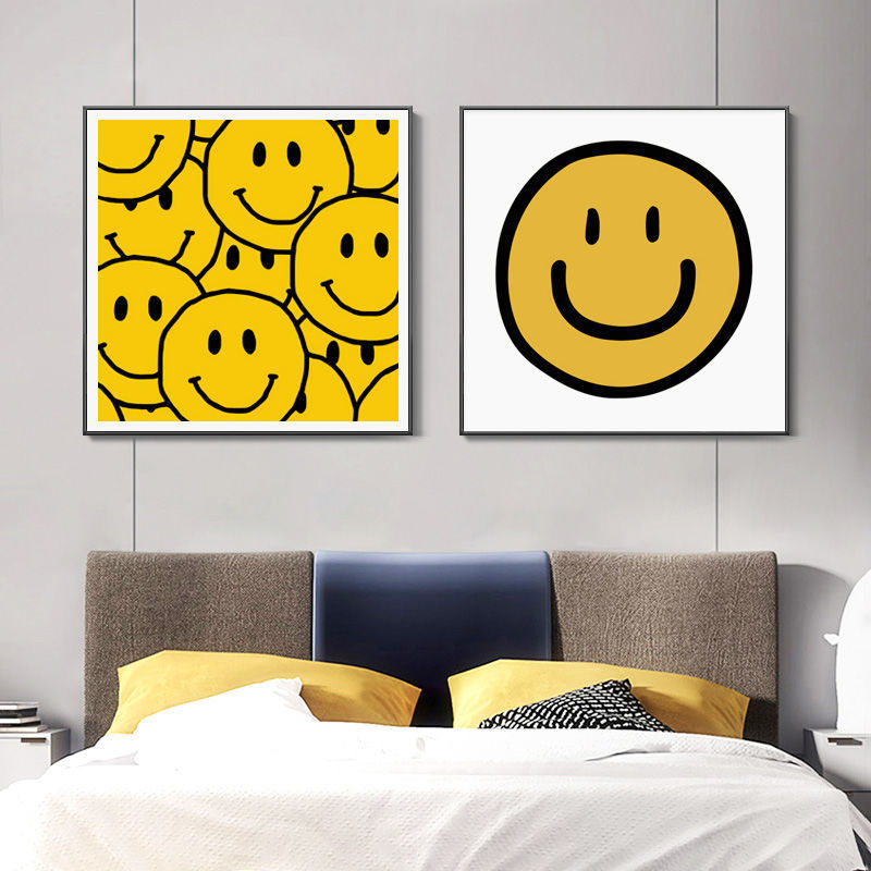 治愈系ins笑脸太阳花挂画装饰画
