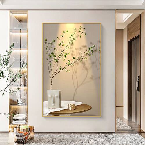 光影植物现代小清新装饰画客厅