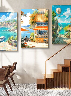宫崎骏挂画治愈装饰画客厅卧室
