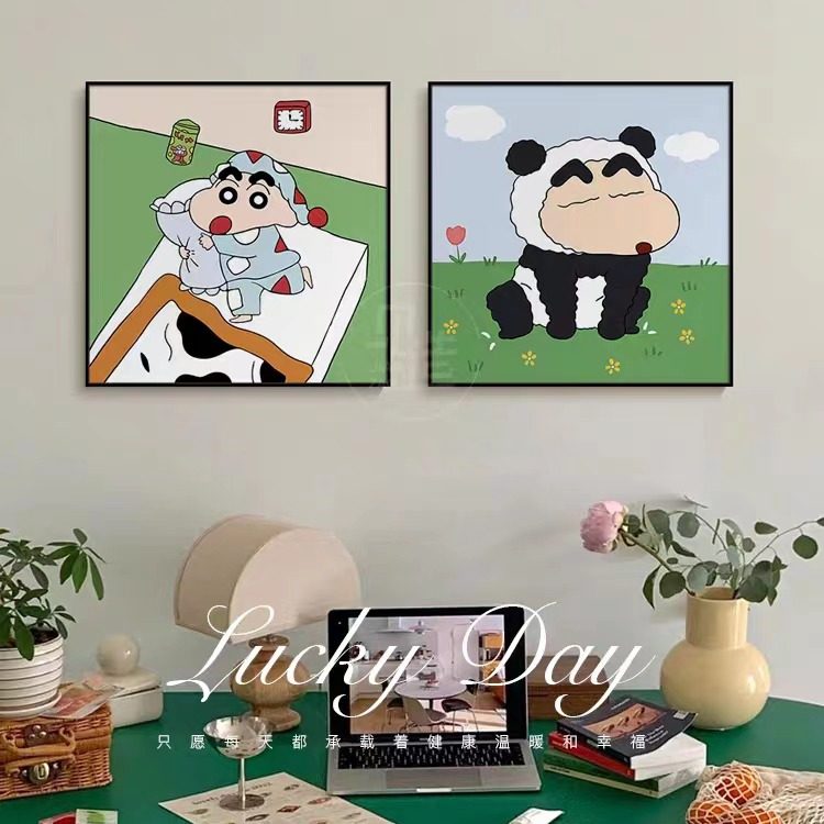 蜡笔小新卡通装饰画ins治愈系