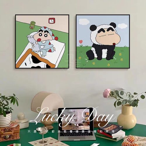 蜡笔小新卡通装饰画ins治愈系