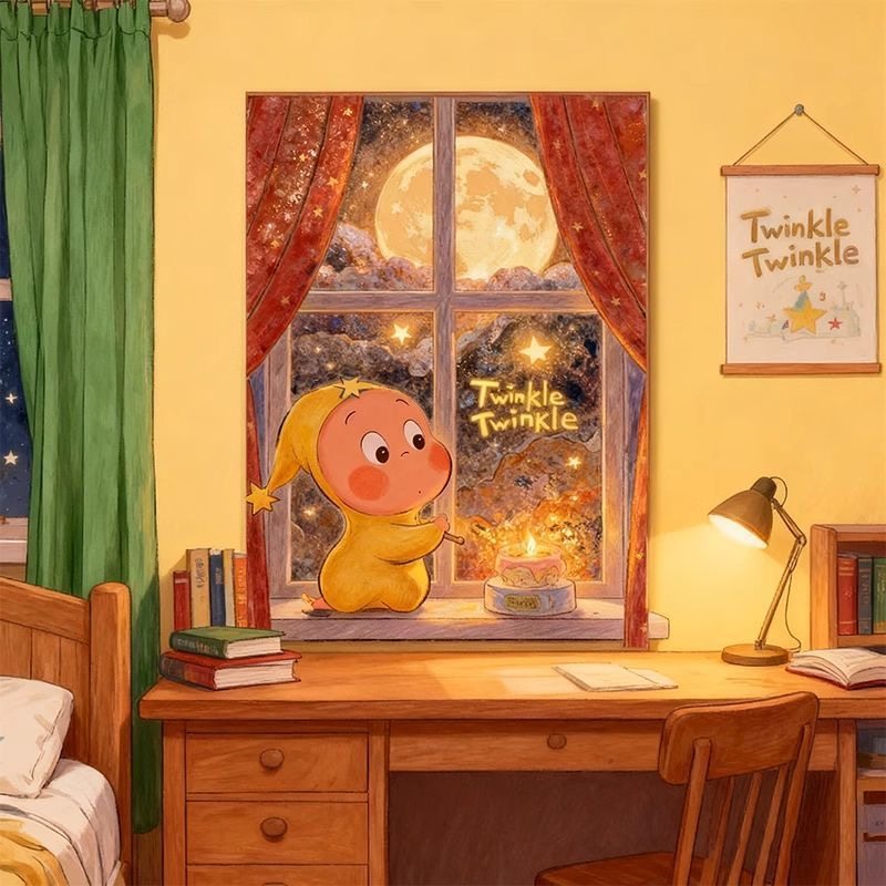《苹果星星人》儿童房挂画装饰画