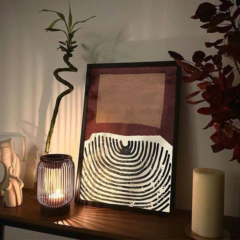 简约线条玄关装饰画小众品味格调