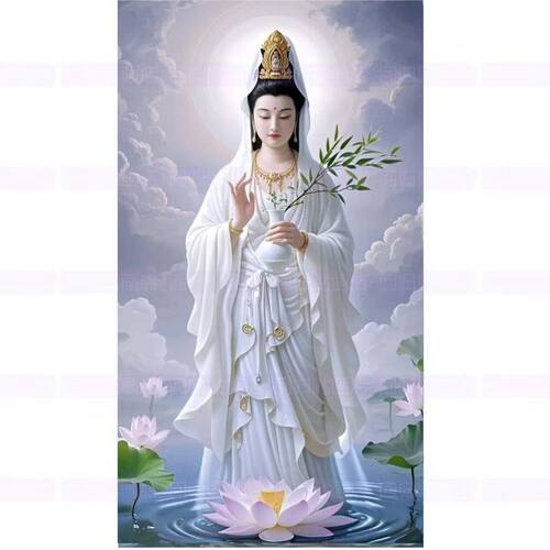 观音菩萨画像装饰贴画客厅玄关卧室酒店宿舍出租屋防不干胶贴纸
