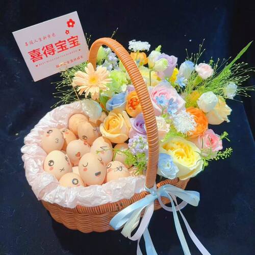 欢喜扇子团扇卡片古风插卡花艺
