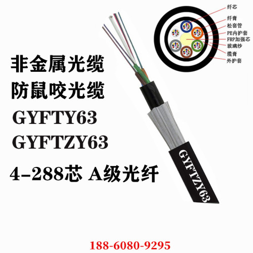 防鼠咬GYFTZY63非金属阻燃光缆