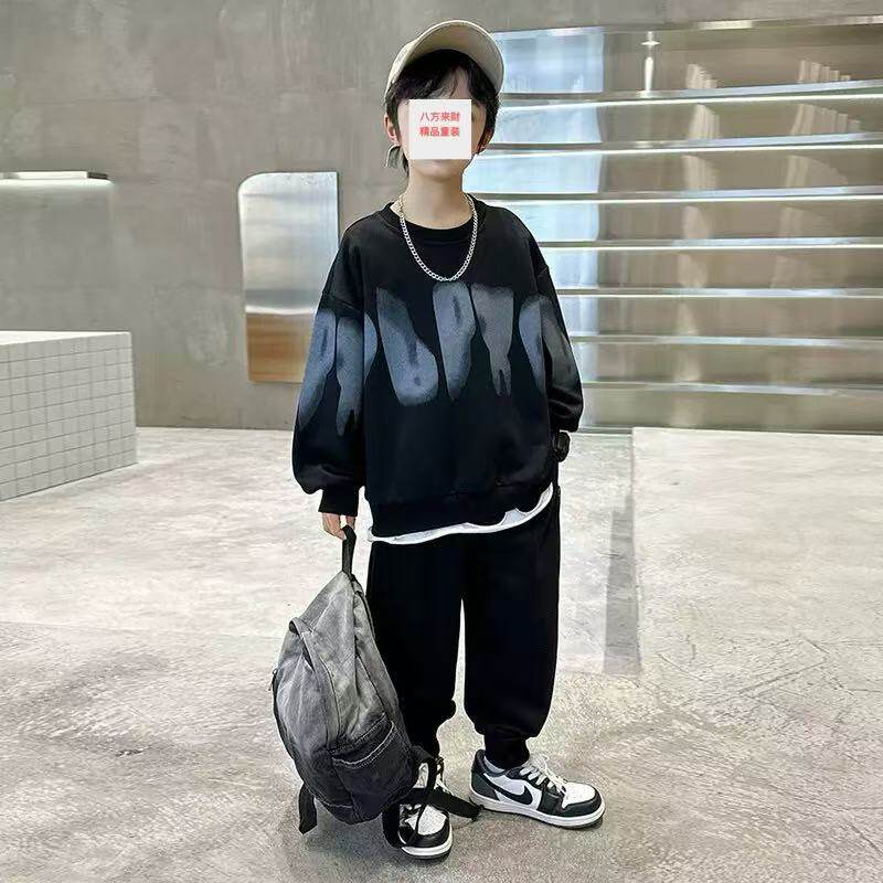儿童套装男孩春秋洋气卫衣2026新款中大男童帅气休闲时尚两件套潮