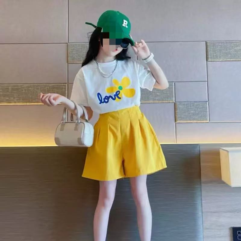 女童夏季新款时尚短袖短裤两件套