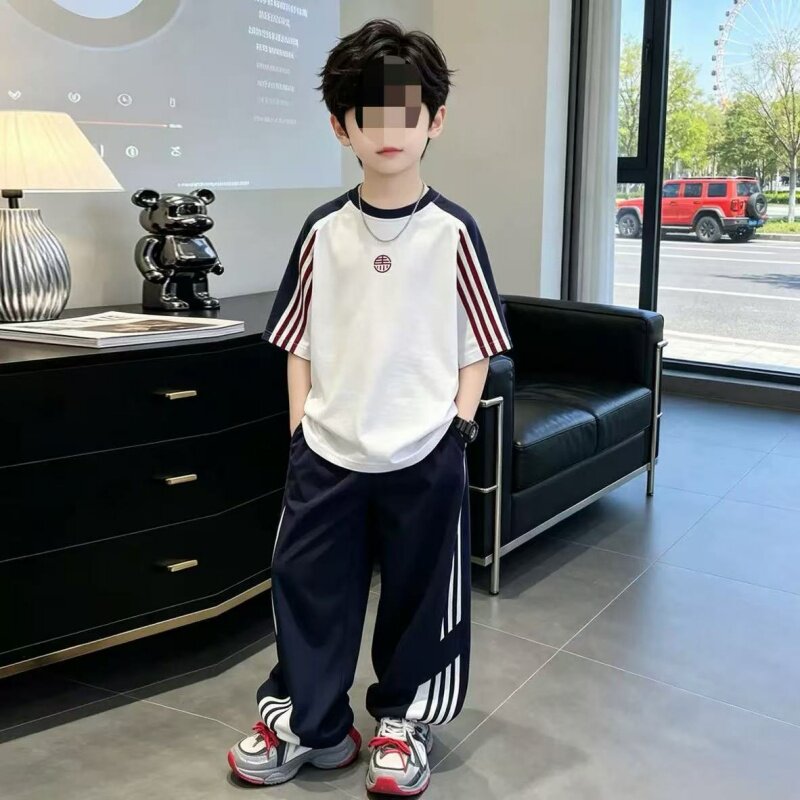 2026新款男童夏季短袖运动套装潮