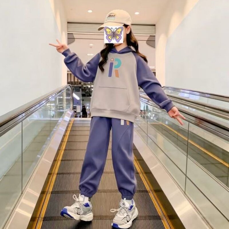 女童春秋季洋气套装2026新款女宝宝网红运动服儿童时尚卫衣两件套