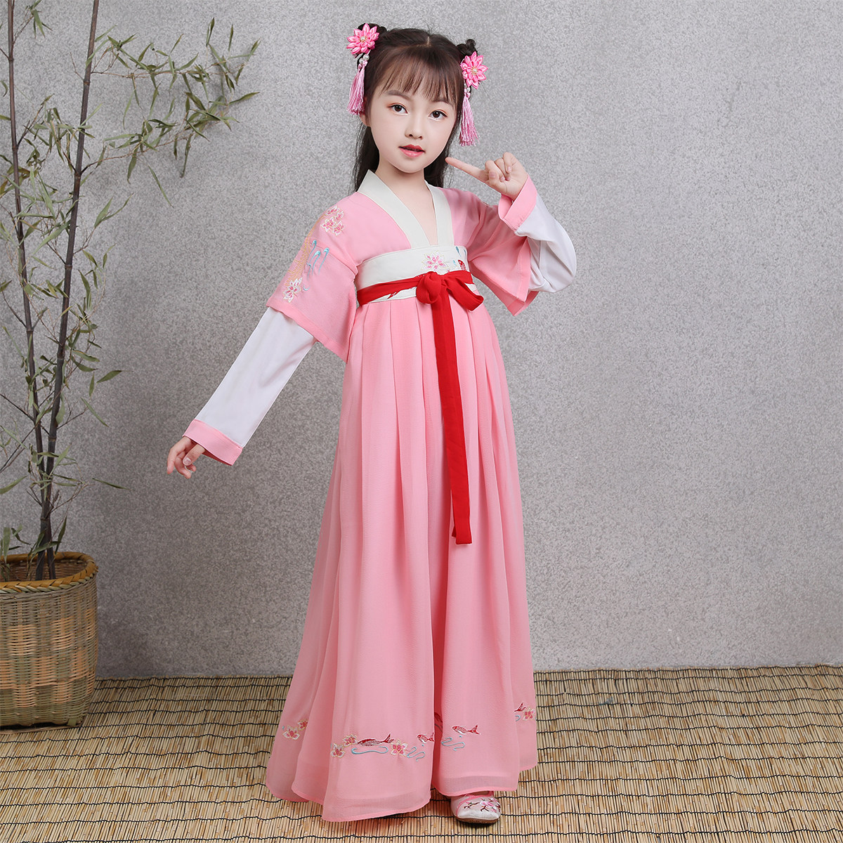 汉月坊原创春夏新款儿童汉服女童儒裙中国风传统连衣裙儿童表演服