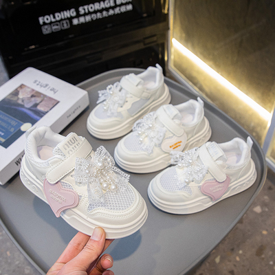 女童运动鞋儿童网面透气板鞋网面