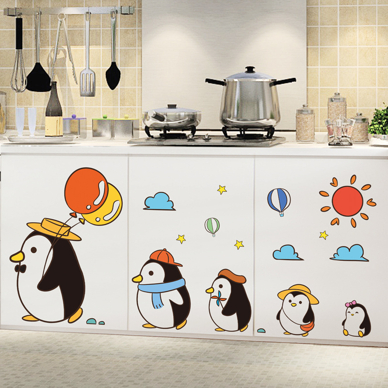 柜子卡通瓷砖冰箱小图案墙面装饰