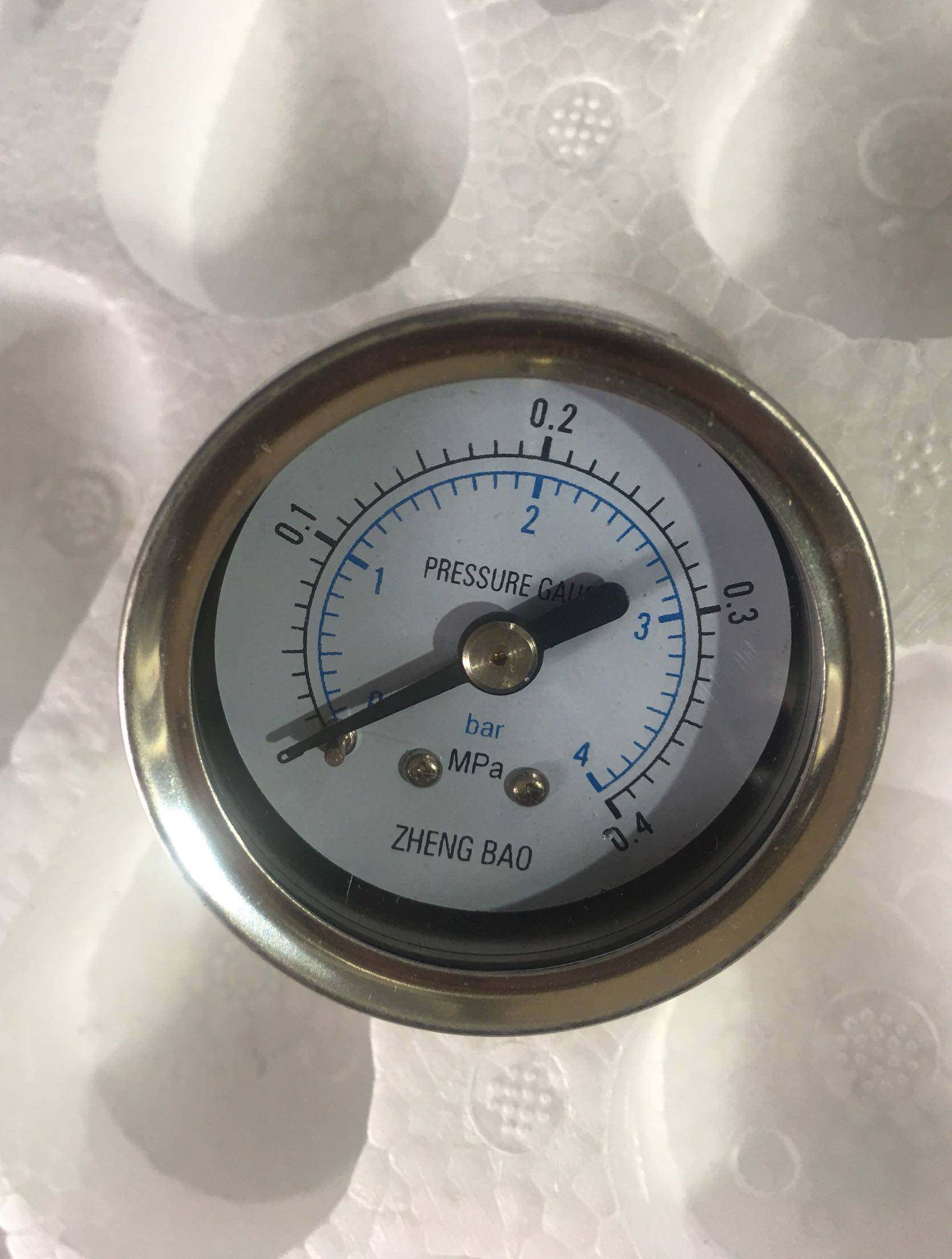 y40bf-z y50bf-z不锈钢轴向压力表0-0.4mpa接口1/8 m10*1