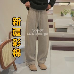 冬季 男保暖纯色立裁卫裤 新款 加绒新疆彩棉弯刀卫裤 男士 柒哥好裤
