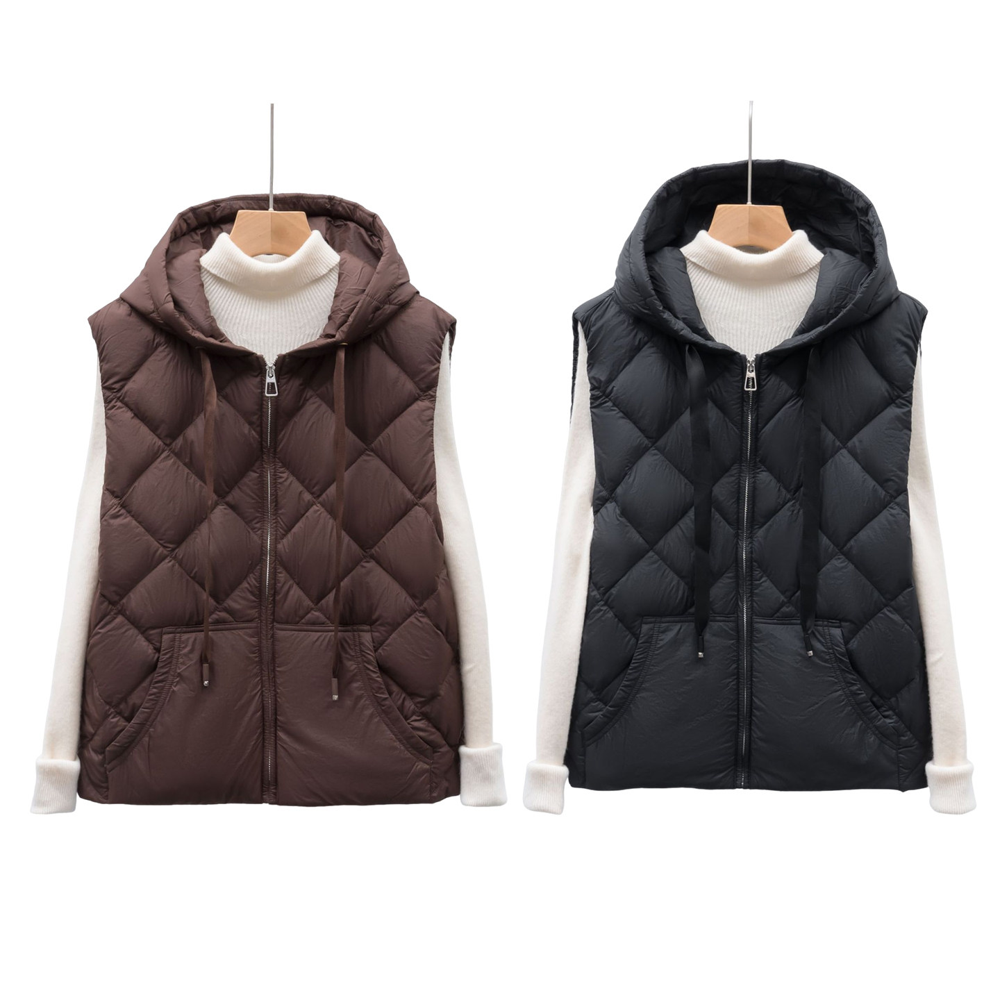 女士轻薄短款羽绒马甲