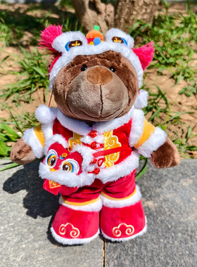 bmw宝马小熊公仔bava车载娃娃车内饰品摆件摩托尾部挂件玩偶醒狮