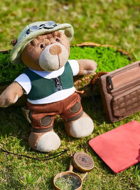 bava宝马小熊公仔探险家机车4s店摆件摩托车尾箱装饰挂件娃娃玩偶