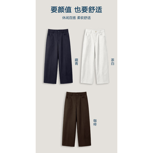 露露酱NN~「初见」休闲裤韩系云感裤显瘦直筒裤D501
