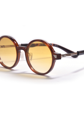 演出拍照大圆框板材金属墨镜