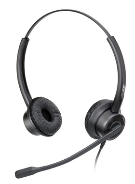 宏碁线控降噪耳机OHW010黑色耳麦3.5mm音频+USB口多场景考试耳麦