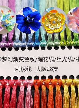 diy手工用缠花线刺绣线高亮丝光冰丝线缠发簪线手鞠球十字绣花线