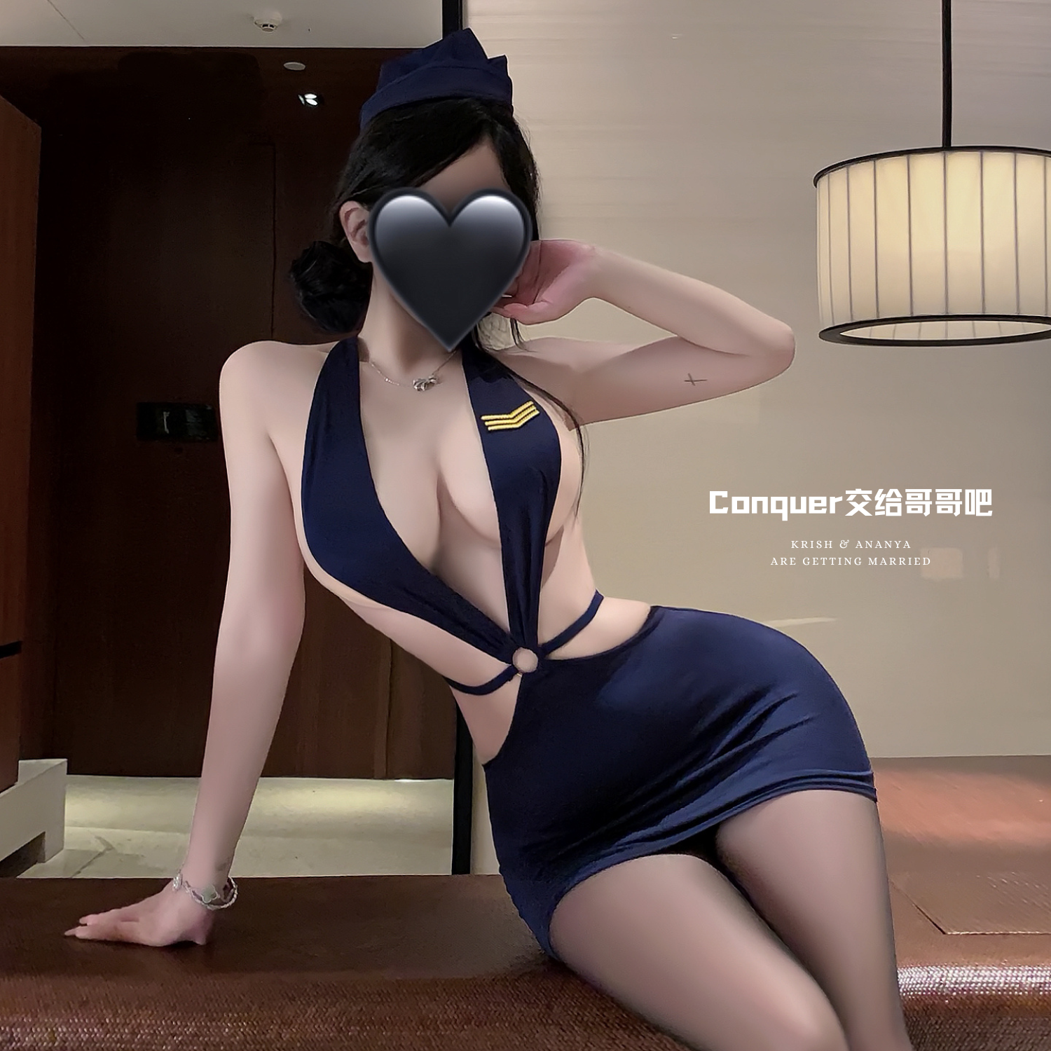 性感诱惑空姐制服套装紧身包臀裙