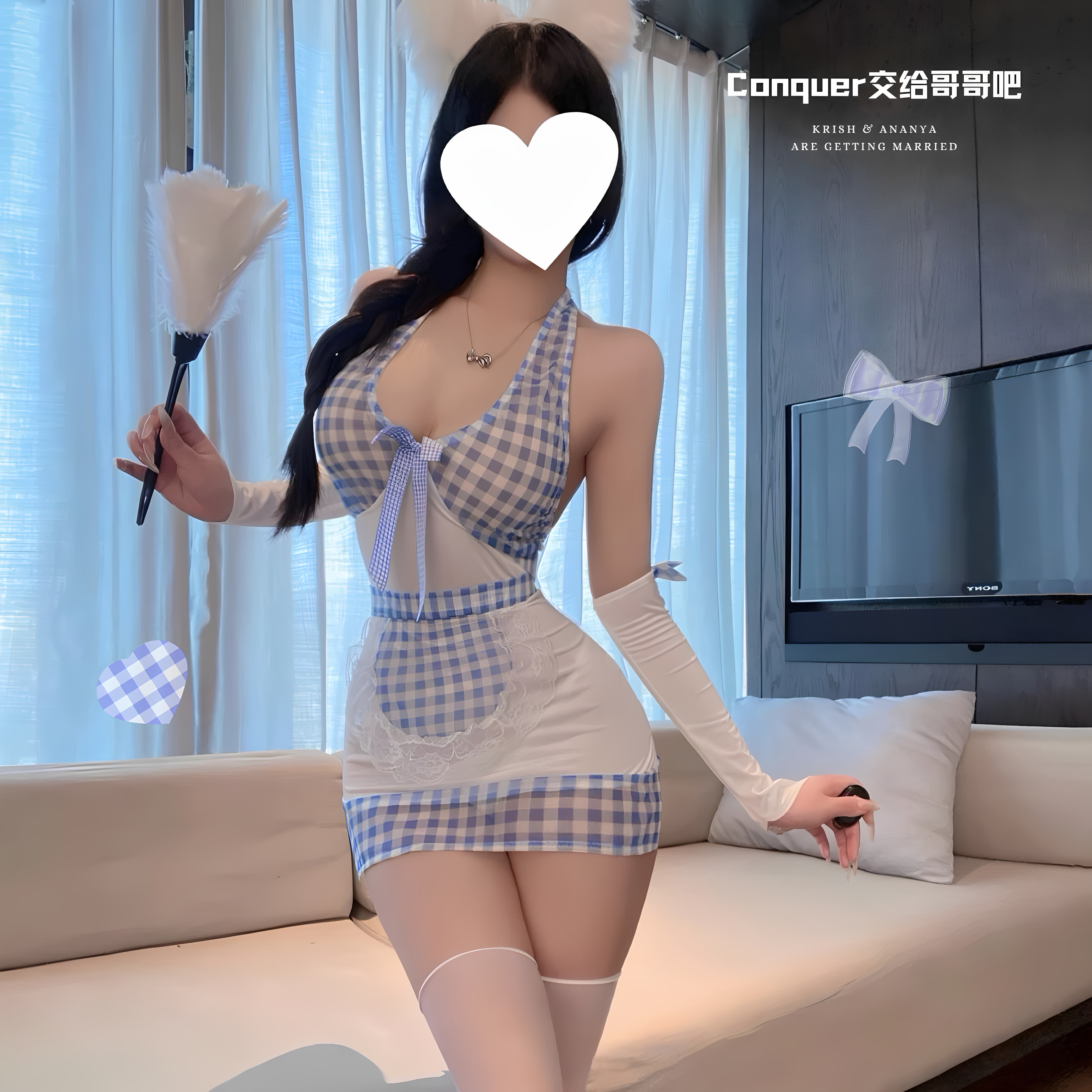 清纯可爱女仆制服性感紧身包臀裙