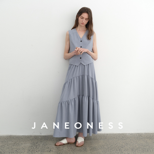 JANEONESSV领马甲A字裙套装