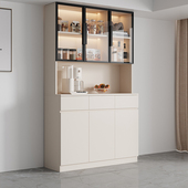 实木餐边柜餐厅靠墙一体储物柜简约展示柜酒柜收纳柜家用柜子定制