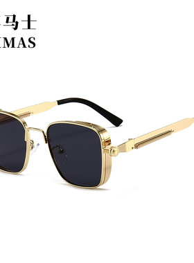 2025新款复古方框蒸汽朋克男太阳眼镜时尚个性金属欧美印度太阳镜