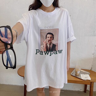 韩国大码女装短袖t恤连衣裙夏季衣服中款遮肚子裙子胖mm显瘦ins