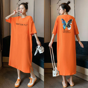 长裙长款 秋季 宽松加肥家居服特大号女装 睡裙女2020夏大码 过膝 新款