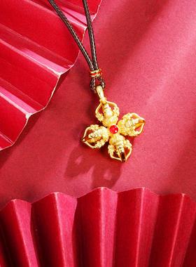 越南沙金民族风金刚杵项链