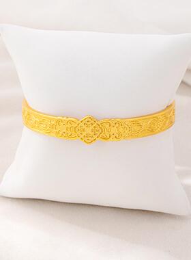 蝴蝶结莲开福来越南沙金手镯