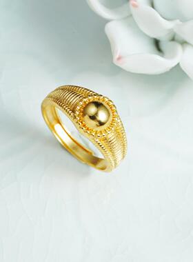 越南沙金简约活口戒指女轻奢饰品