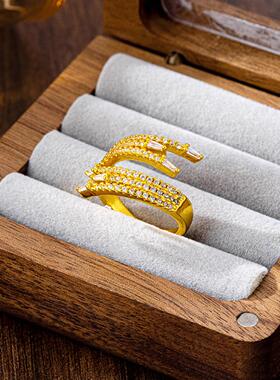 潮流高级镶锆多层食指戒指