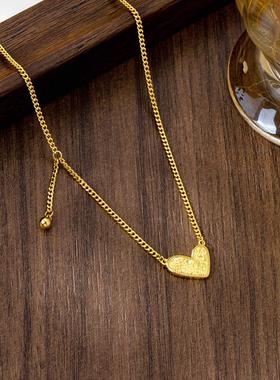 爆闪碎冰葫芦小金条锁骨链